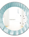 Light Blue Waves 3 - Modern Mirror - Oval or Round Wall Mirror