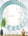 Light Blue Waves 3 - Modern Mirror - Oval or Round Wall Mirror