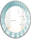 Light Blue Waves 3 - Modern Mirror - Oval or Round Wall Mirror