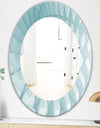 Light Blue Waves 3 - Modern Mirror - Oval or Round Wall Mirror