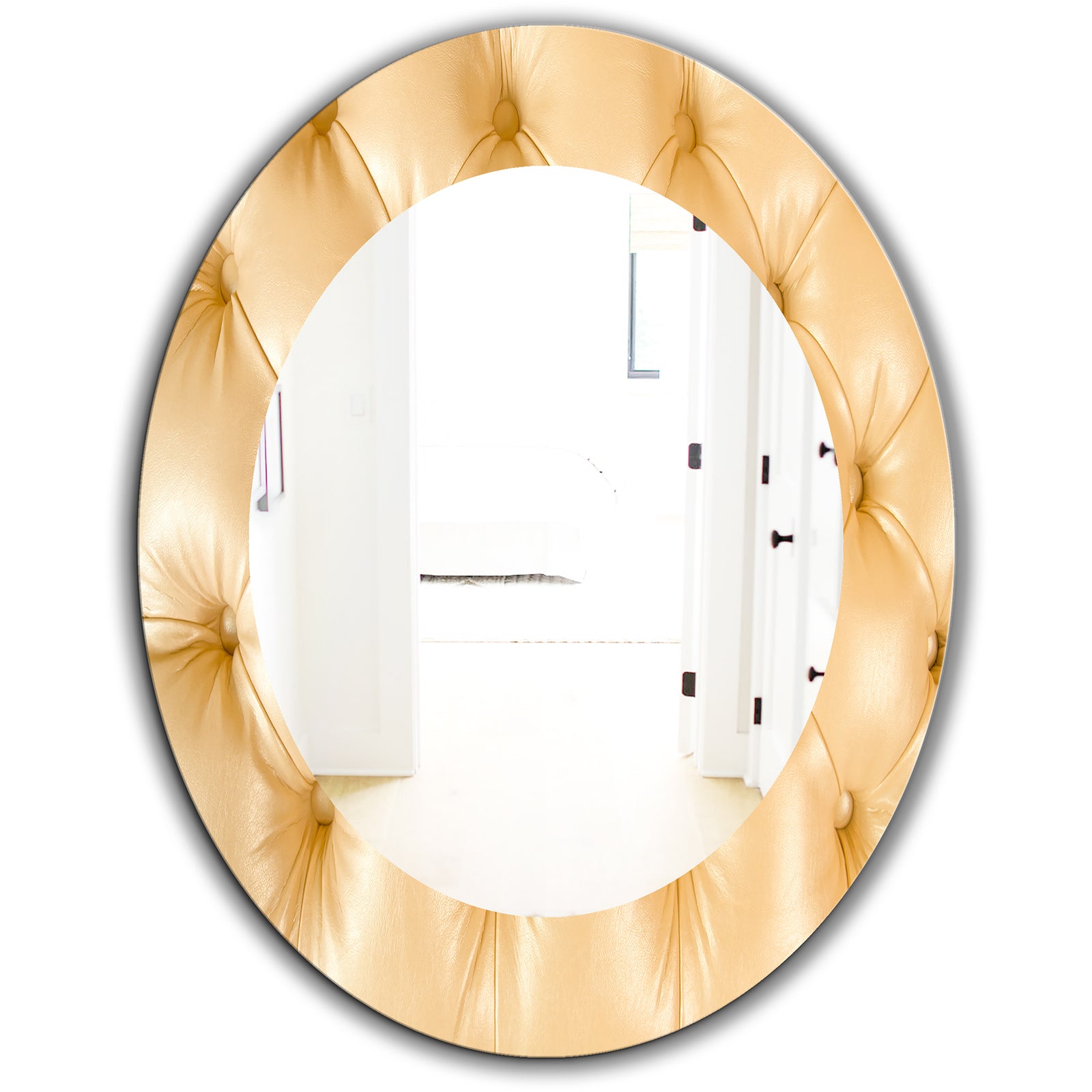 Leather Print - Modern Mirror - Oval or Round Wall Mirror