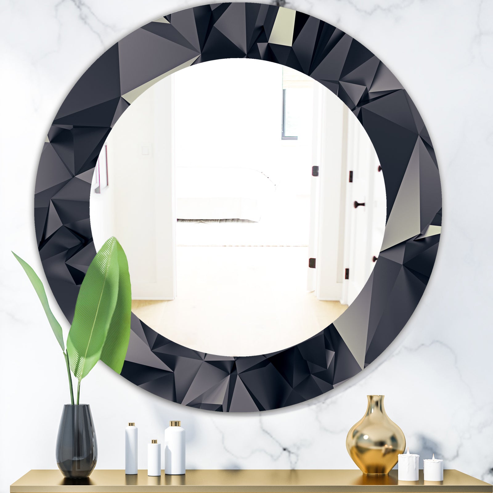 Shades Of Black - Modern Mirror - Oval or Round Wall Mirror