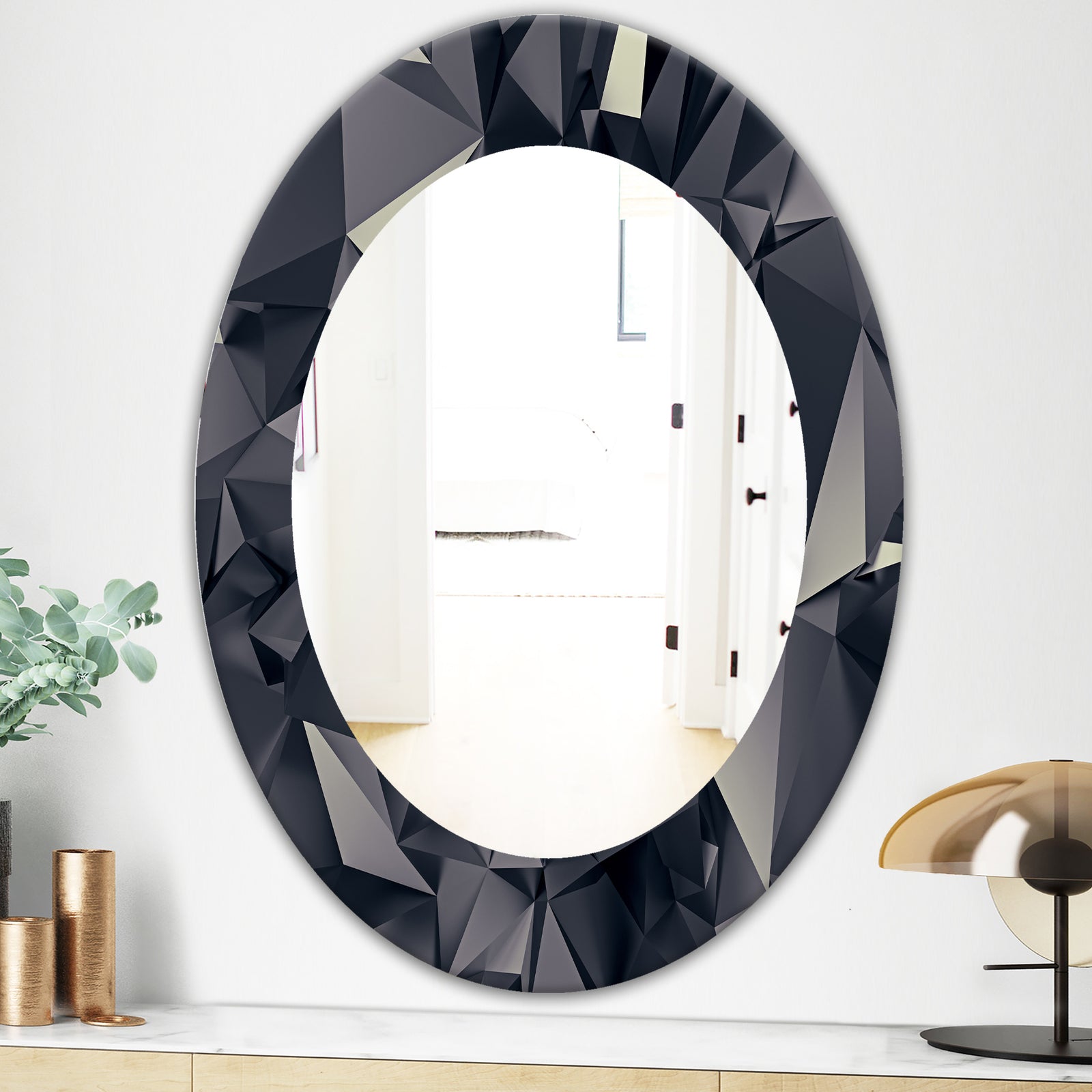 Shades Of Black - Modern Mirror - Oval or Round Wall Mirror