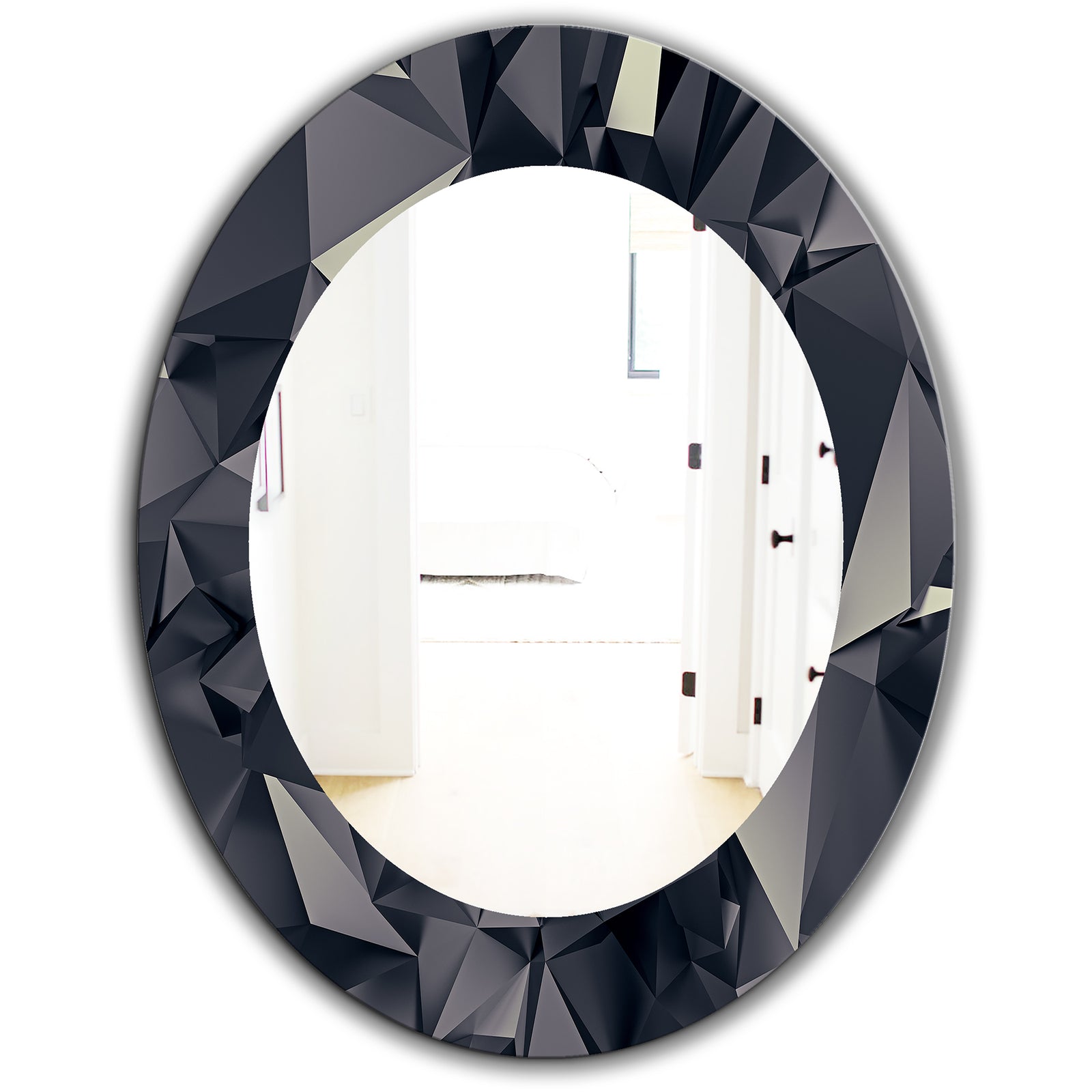 Shades Of Black - Modern Mirror - Oval or Round Wall Mirror