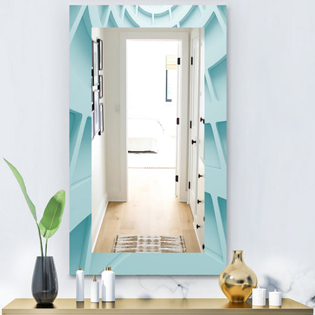 Light Blue Waves 4 - Modern Mirror - Wall Mirror