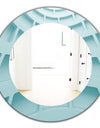 Light Blue Waves 4 - Modern Mirror - Oval or Round Wall Mirror