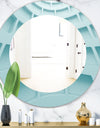 Light Blue Waves 4 - Modern Mirror - Oval or Round Wall Mirror