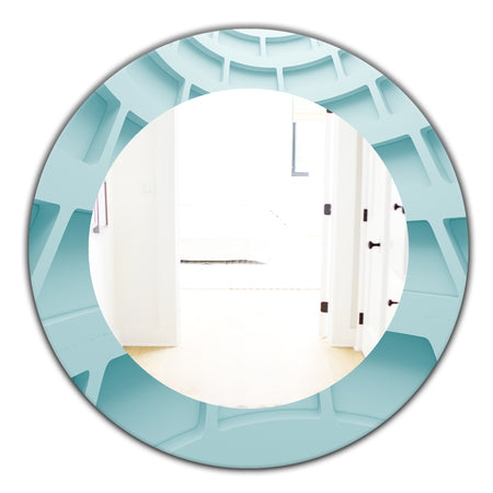 Light Blue Waves 4 - Modern Mirror - Oval or Round Wall Mirror