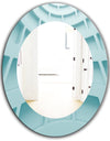 Light Blue Waves 4 - Modern Mirror - Oval or Round Wall Mirror