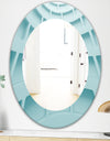 Light Blue Waves 4 - Modern Mirror - Oval or Round Wall Mirror