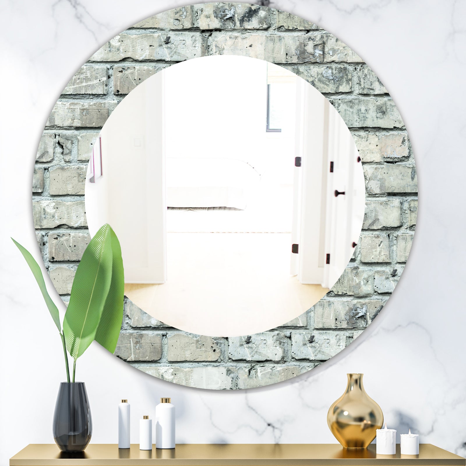 Stone 2 - Modern Mirror - Oval or Round Wall Mirror