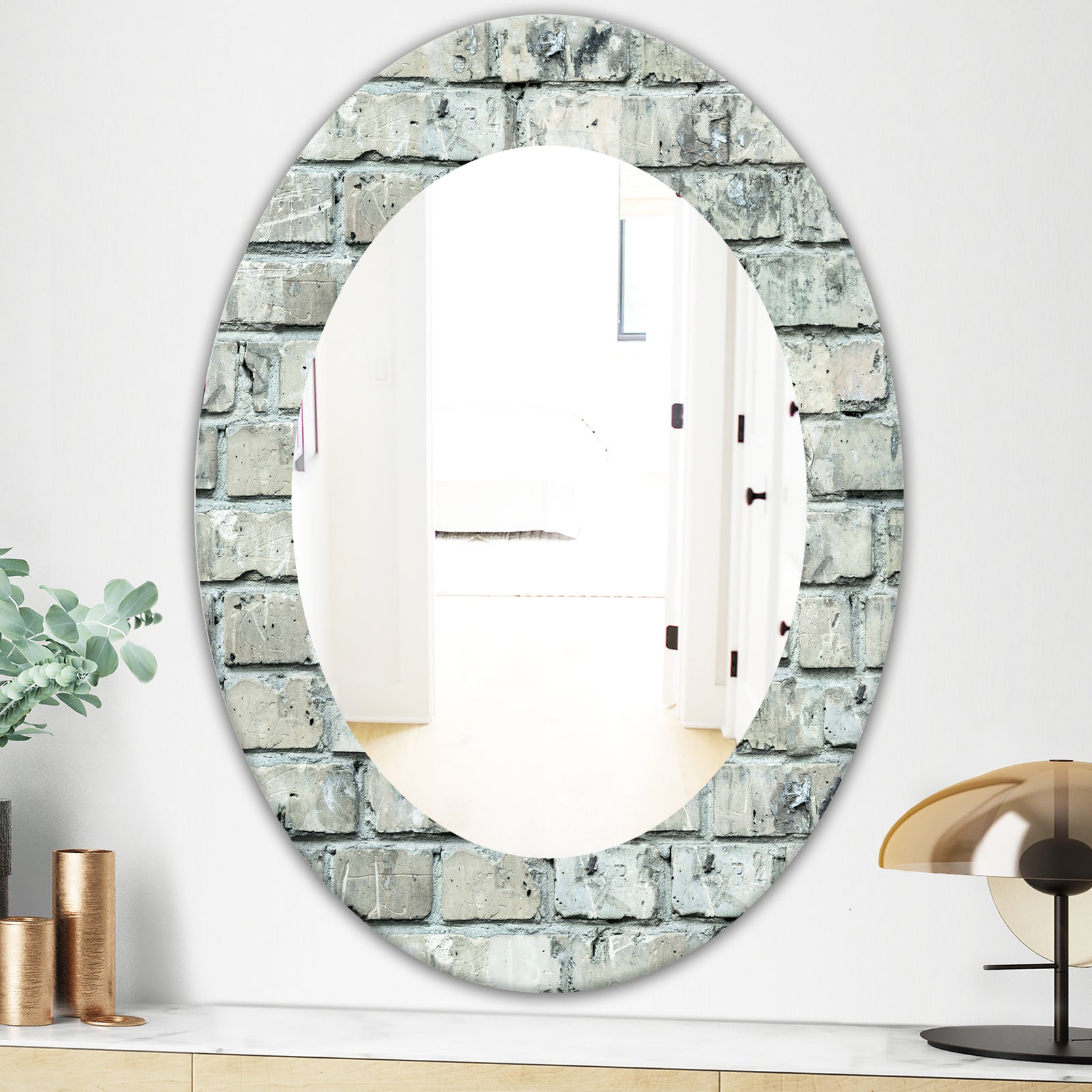 Stone 2 - Modern Mirror - Oval or Round Wall Mirror