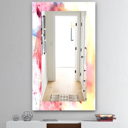 Pink Abstract - Mid-Century Mirror - Wall Mirror