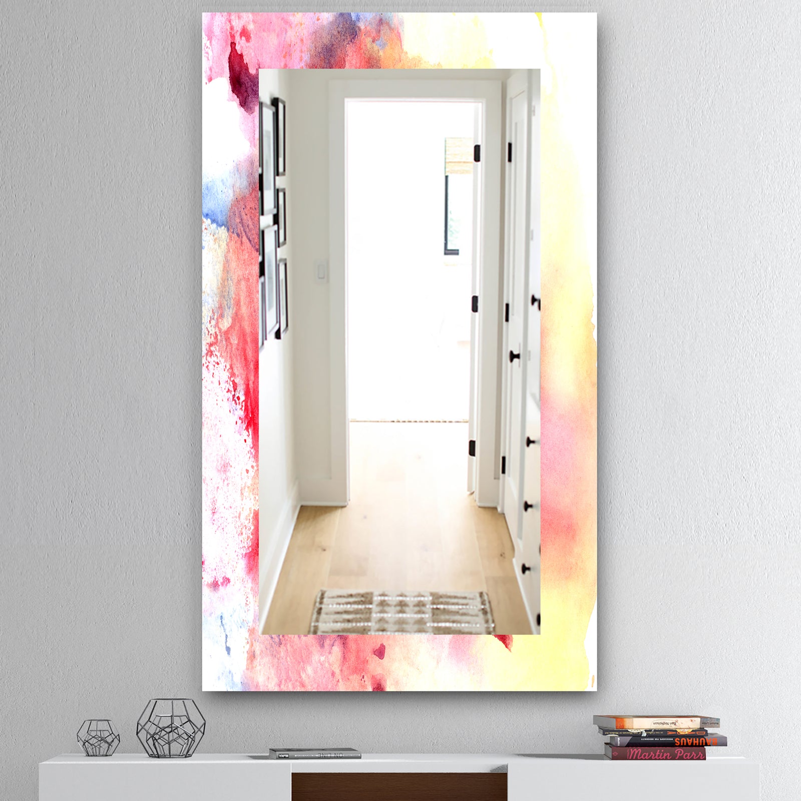 Pink Abstract - Mid-Century Mirror - Wall Mirror
