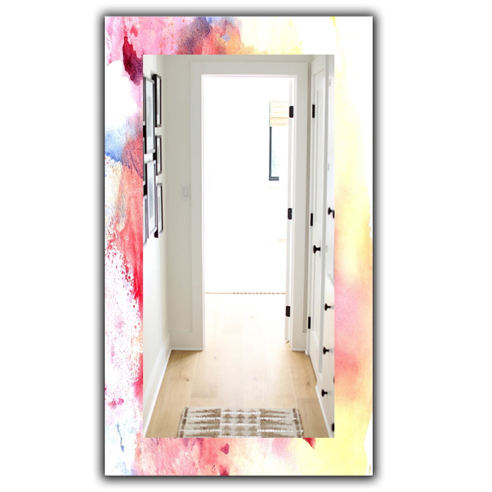 Pink Abstract - Mid-Century Mirror - Wall Mirror