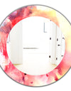 Pink Abstract - Mid-Century Mirror - Oval or Round Wall Mirror