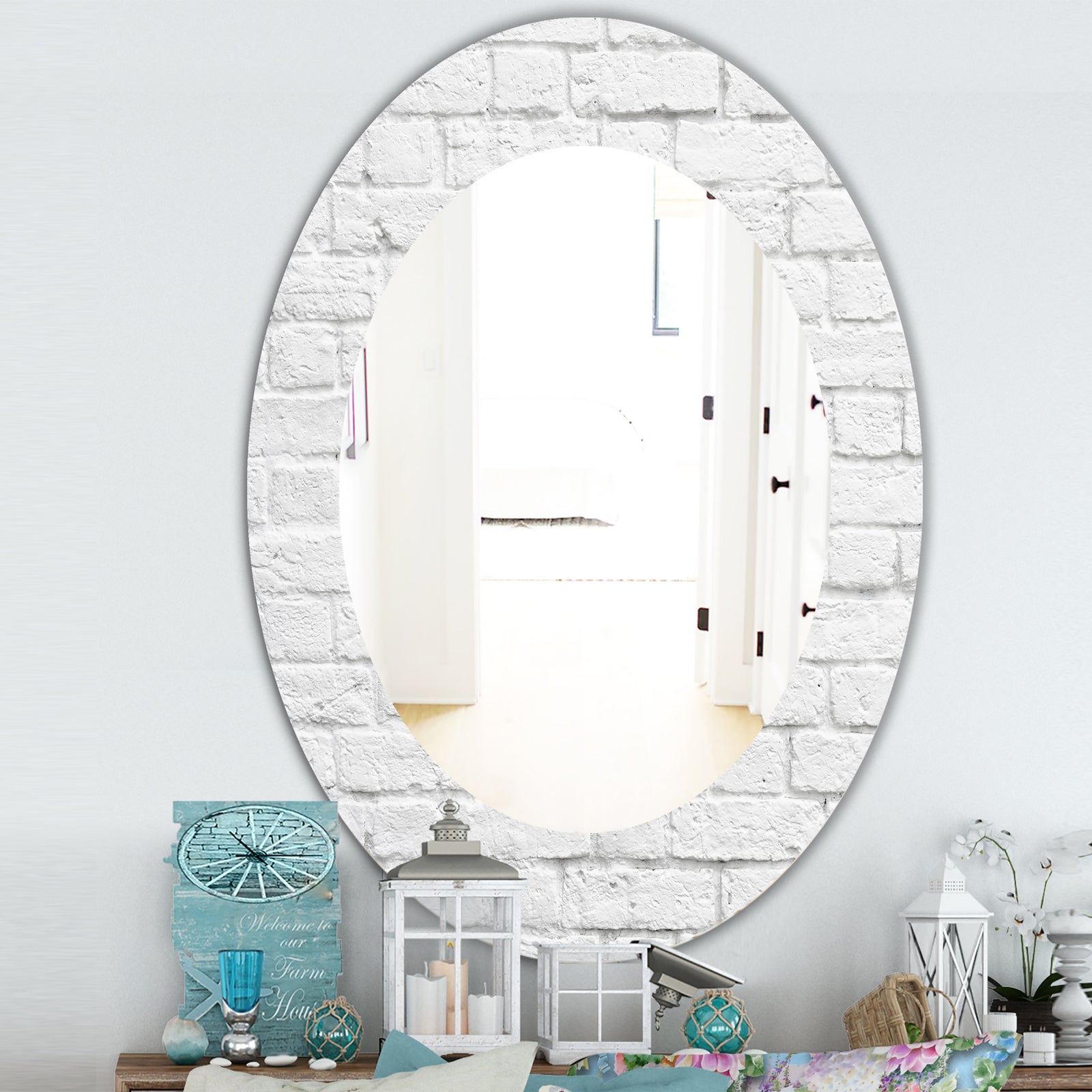 Stone 3 - Traditional Mirror - Oval or Round Wall Mirror