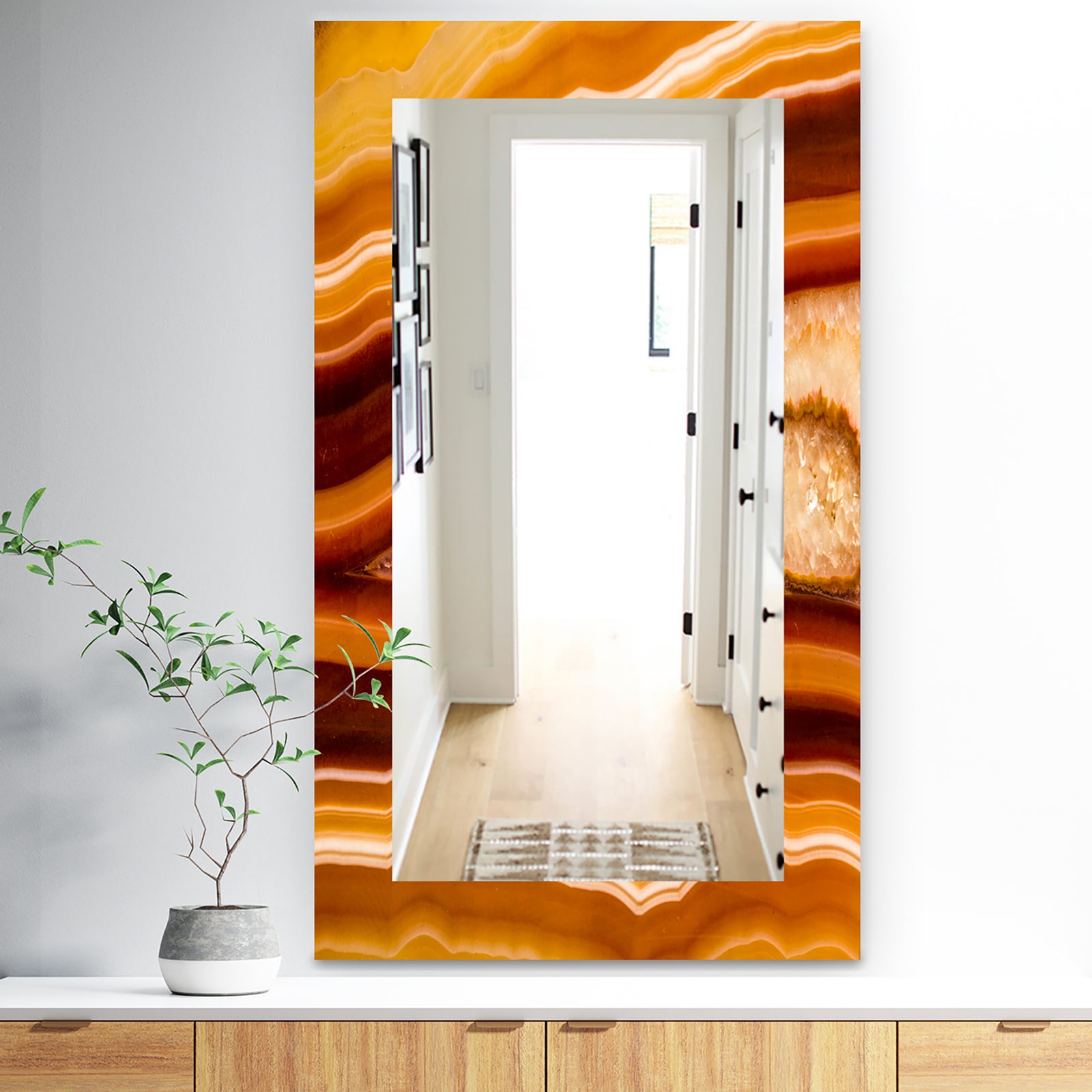 Marbled Geode 1 - Traditional Mirror - Frameless Wall Mirror