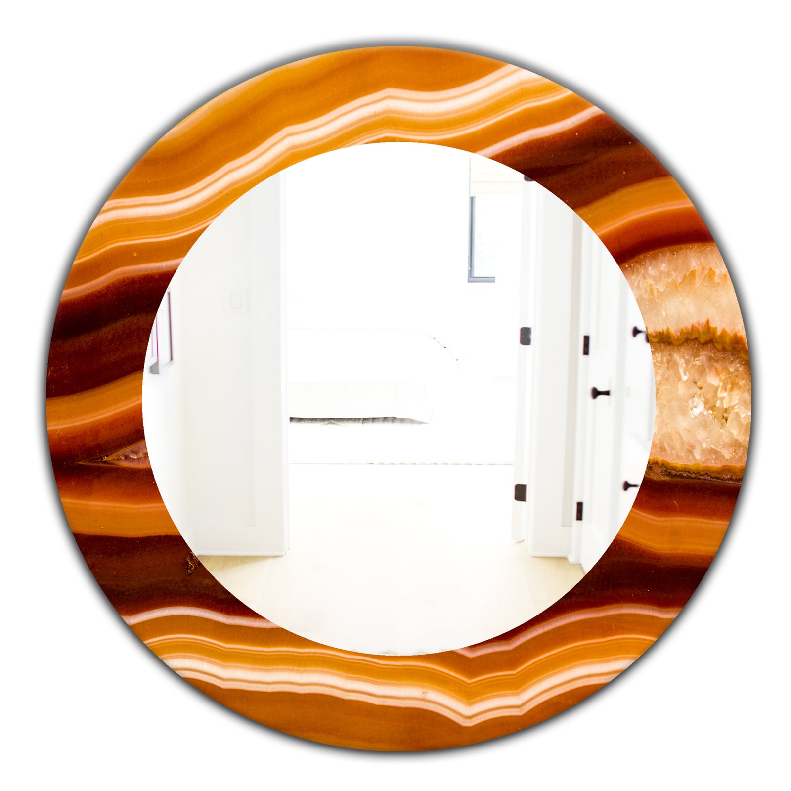 Marbled Geode 1 - Traditional Mirror - Oval or Round Wall Mirror