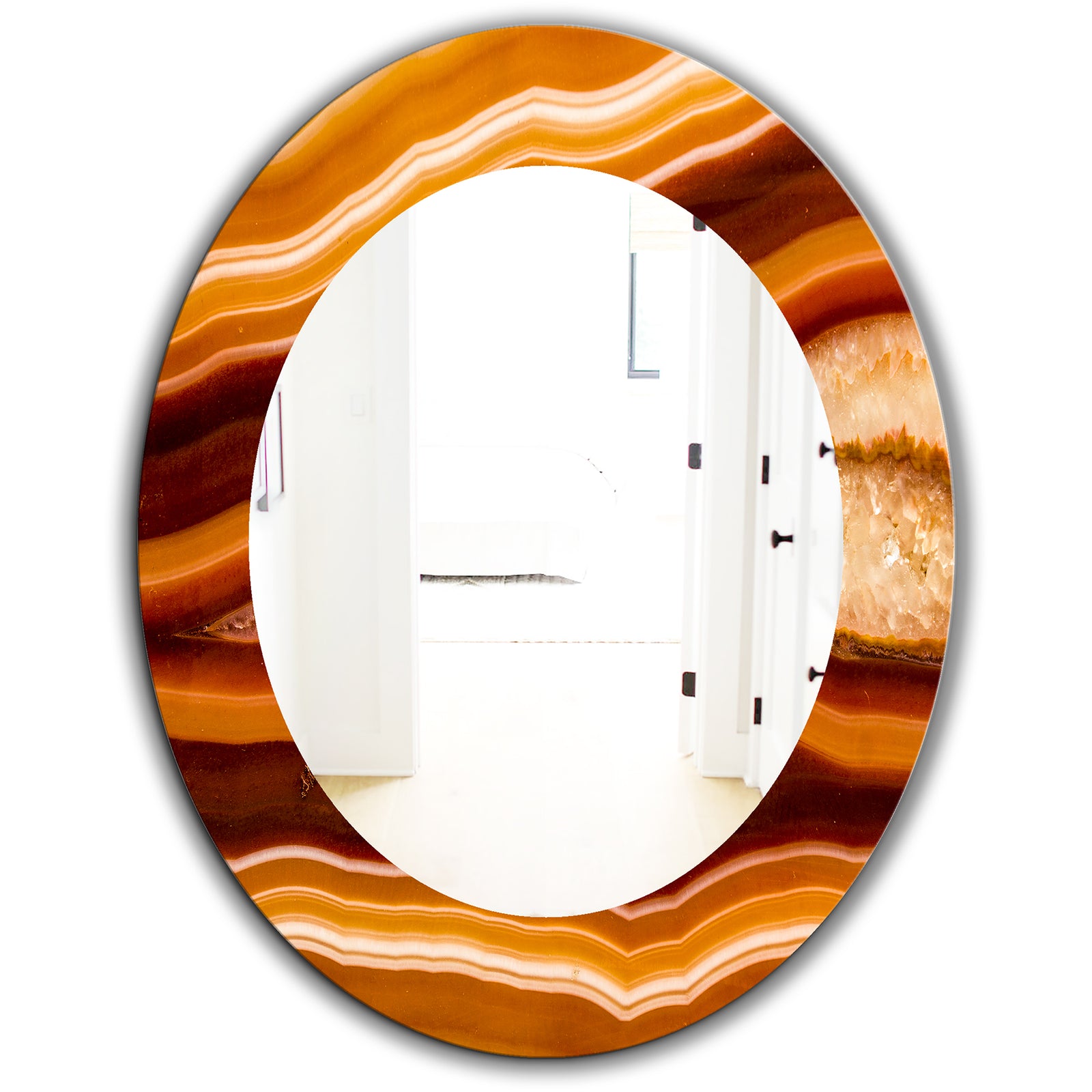 Marbled Geode 1 - Traditional Mirror - Oval or Round Wall Mirror