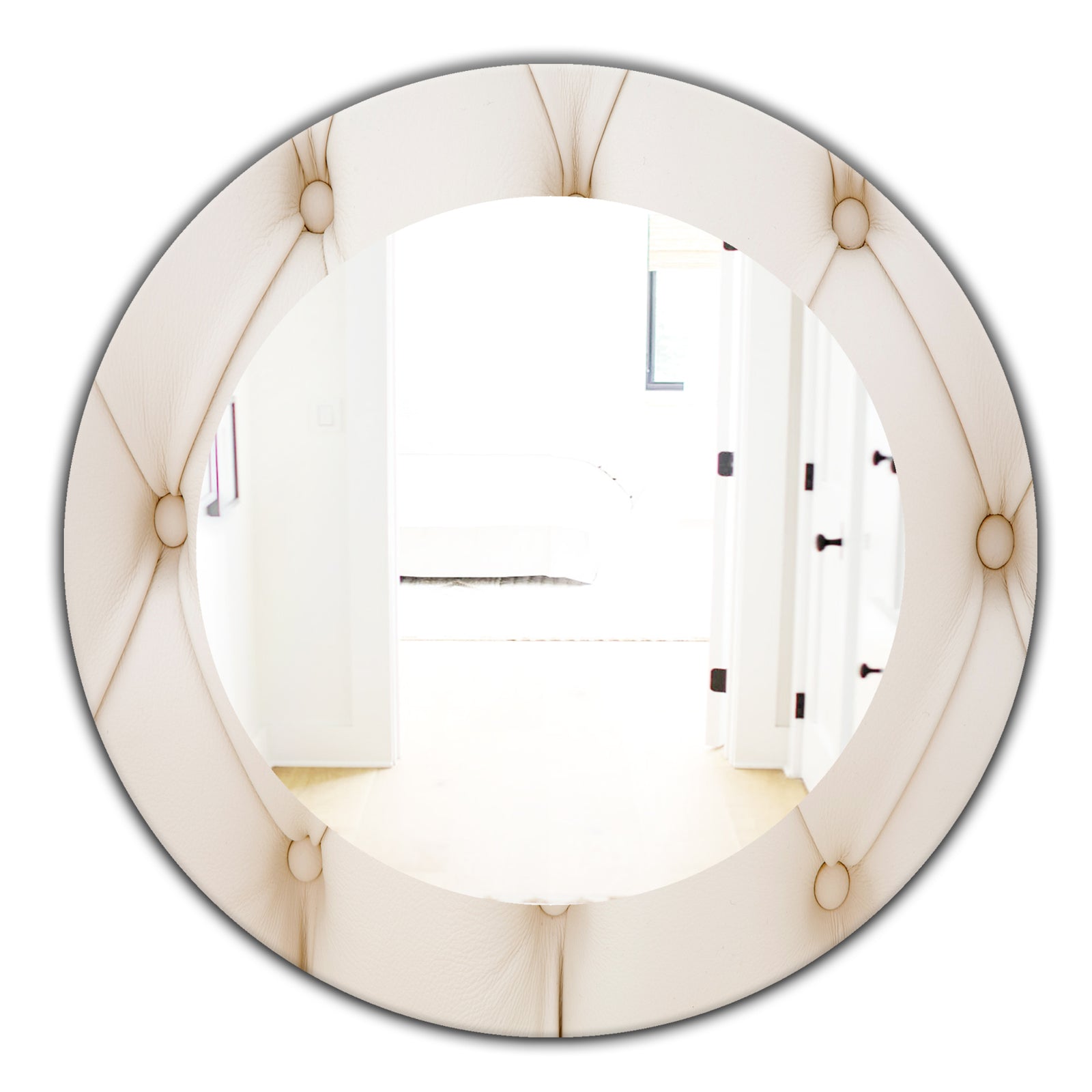 Leather Print II - Modern Mirror - Oval or Round Wall Mirror