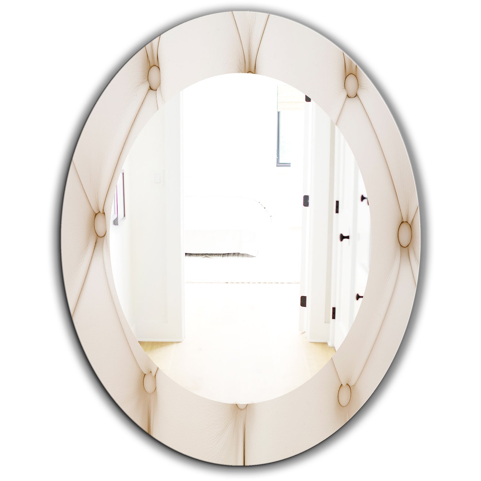 Leather Print II - Modern Mirror - Oval or Round Wall Mirror