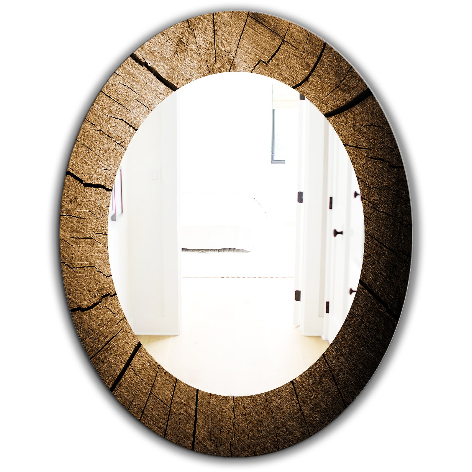 Wood Curve - Traditional Mirror - Oval or Round Wall Mirror