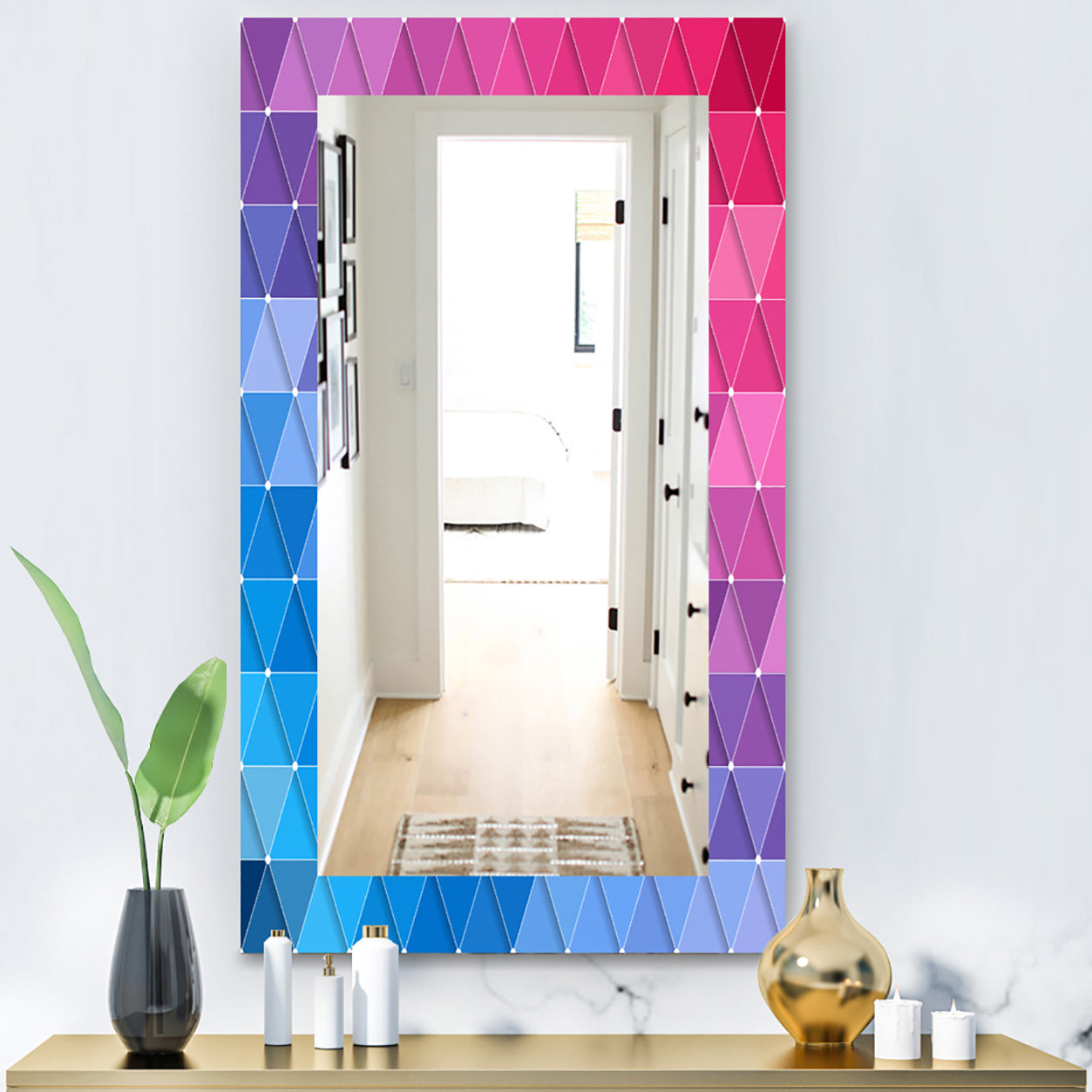 Triangular Colourfields 15 - Modern Mirror - Vanity Mirror