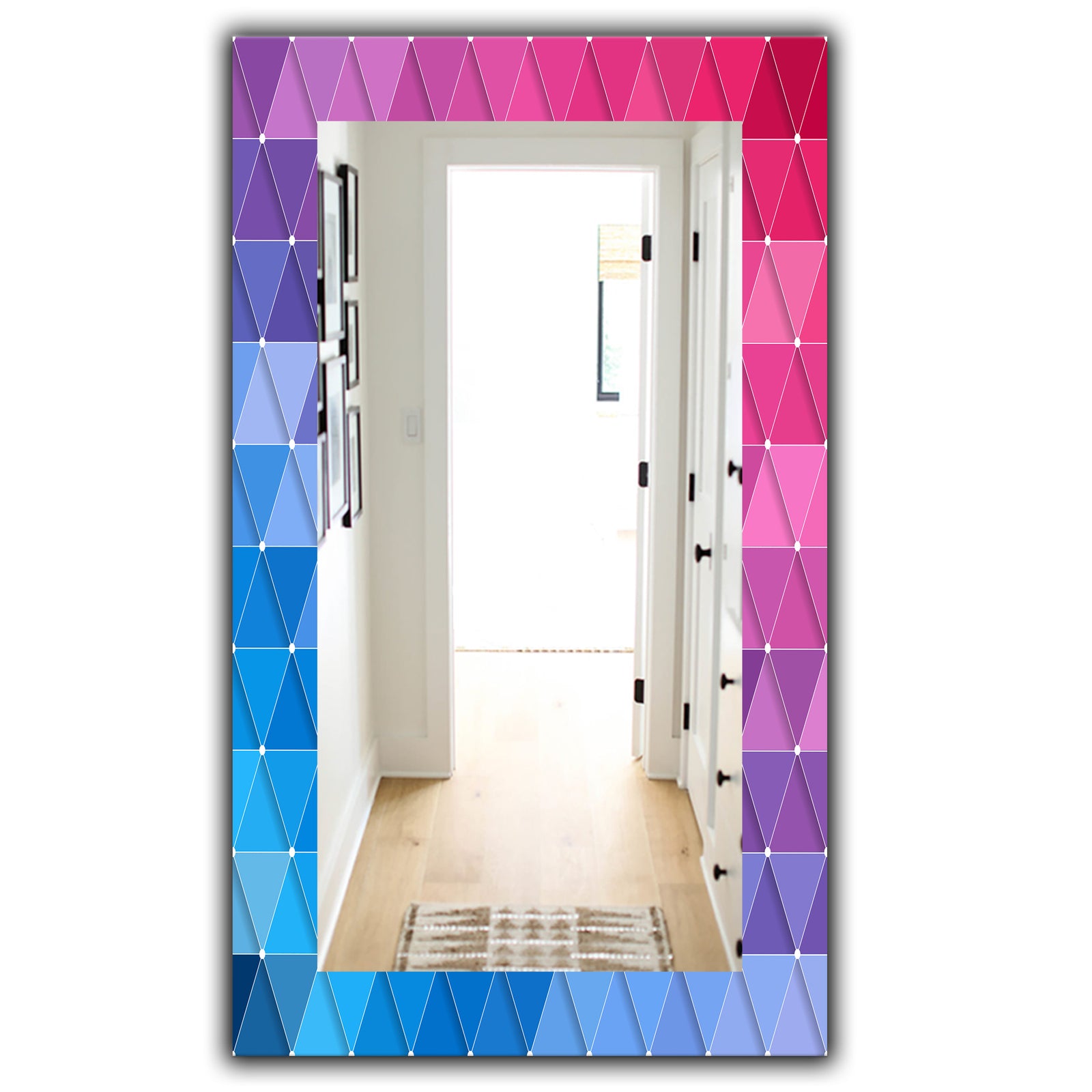 Triangular Colourfields 15 - Modern Mirror - Vanity Mirror
