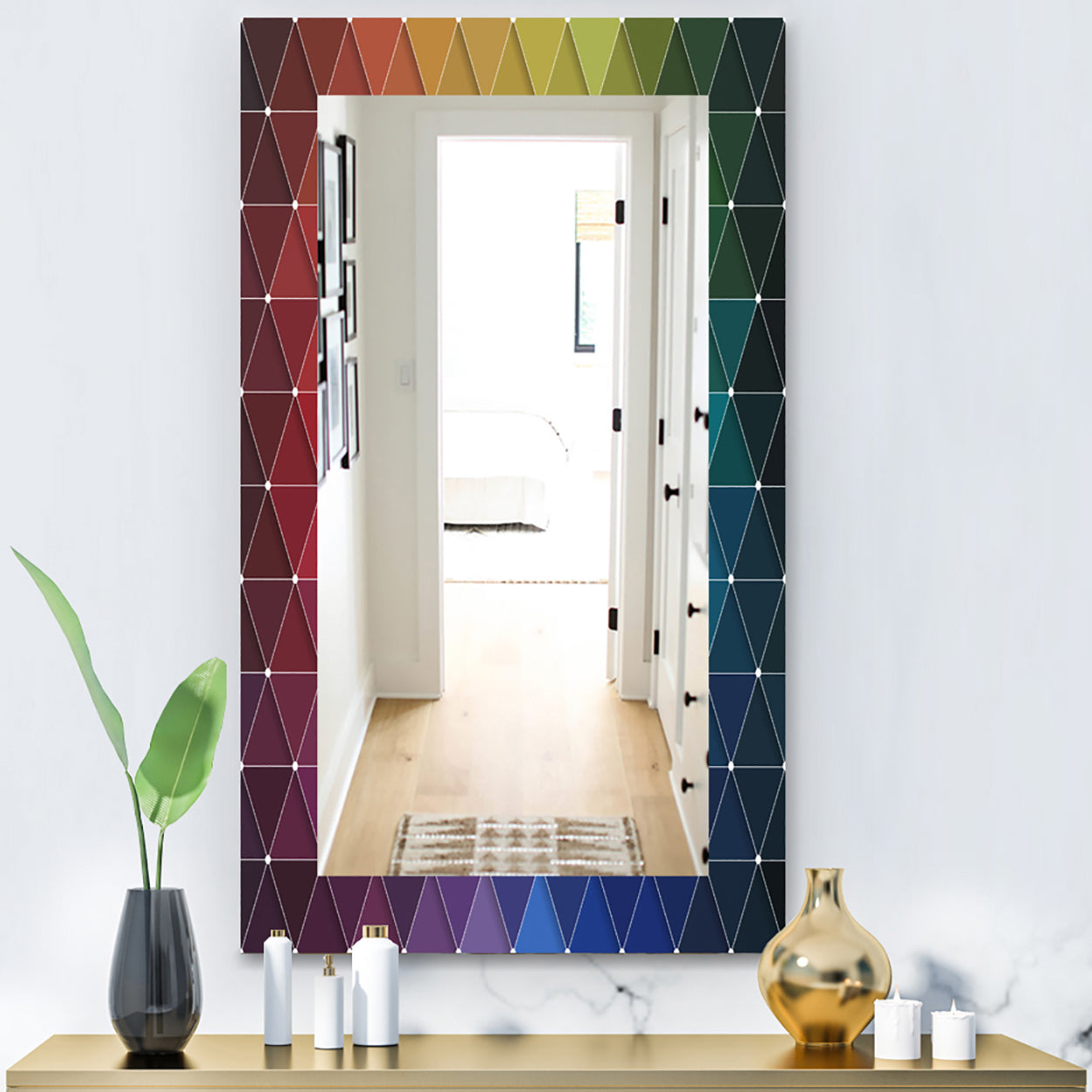 Triangular Colourfields 16 - Modern Mirror - Vanity Mirror