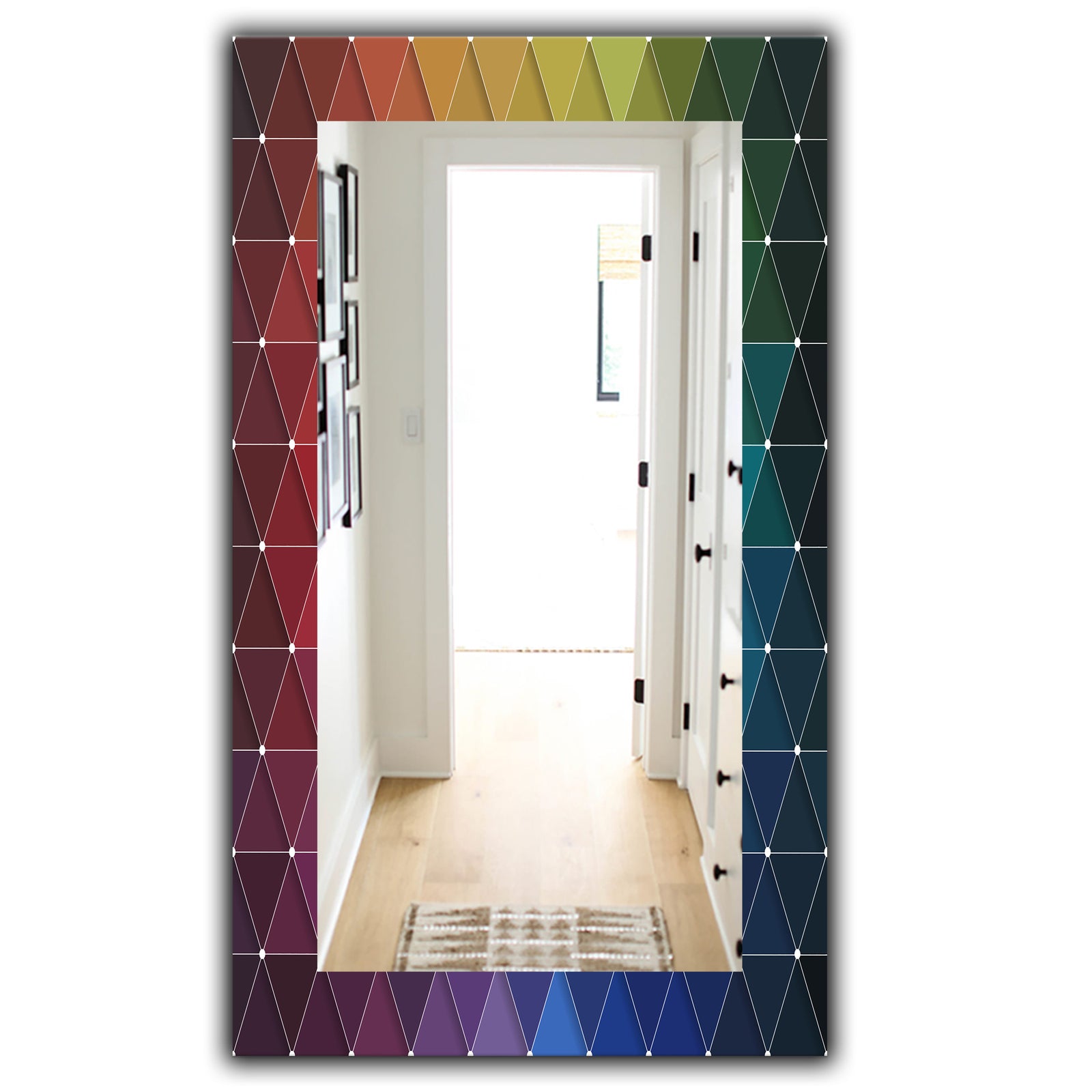 Triangular Colourfields 16 - Modern Mirror - Vanity Mirror