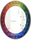 Triangular Colourfields 16 - Modern Mirror - Oval or Round Wall Mirror