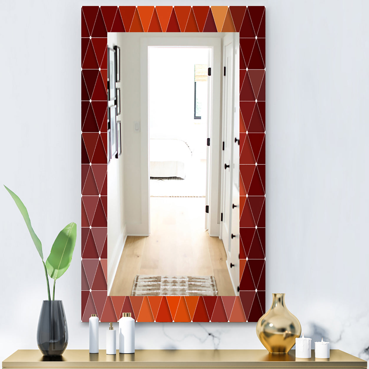 Triangular Colourfields 17 - Modern Mirror - Wall Mirror