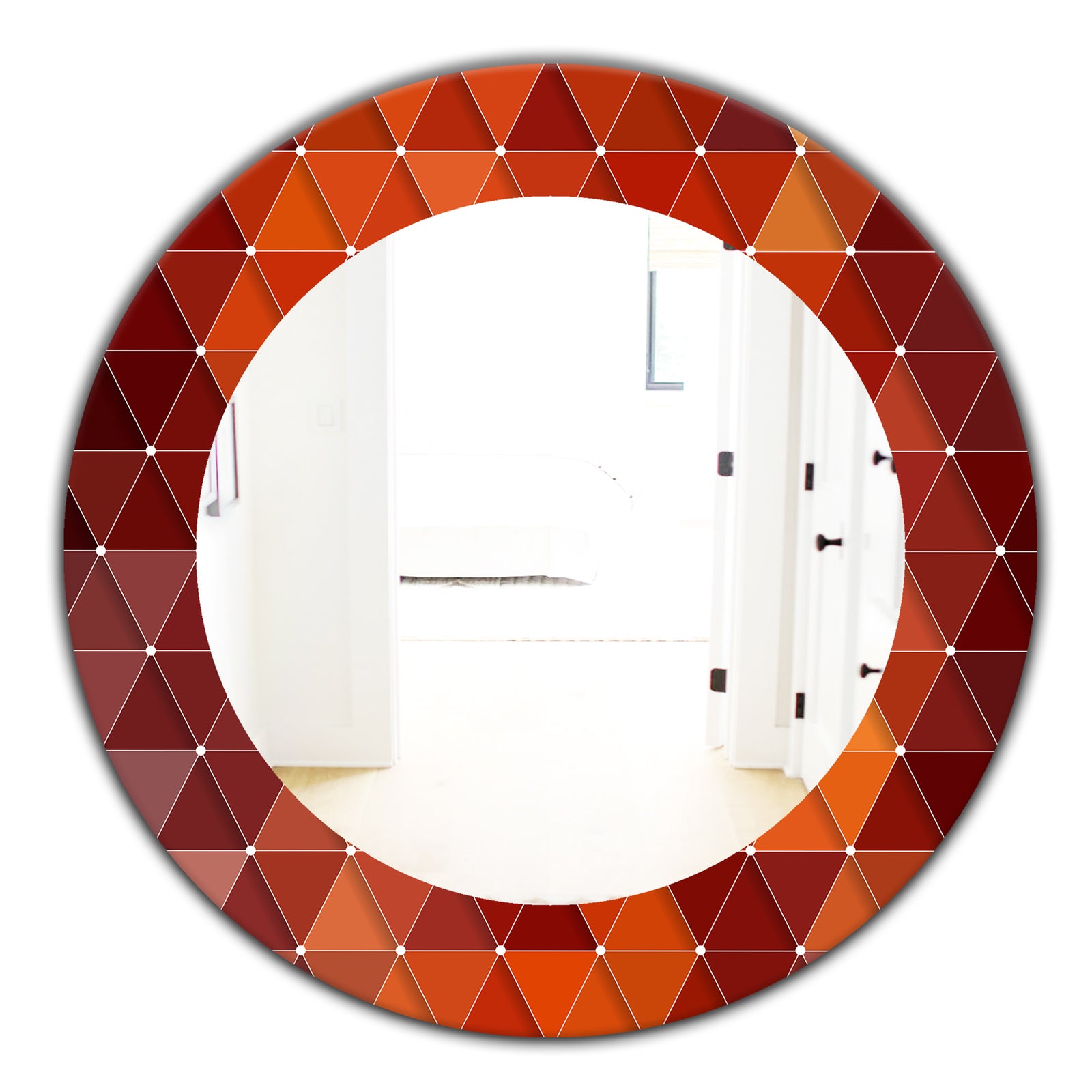 Triangular Colourfields 17 - Modern Mirror - Oval or Round Wall Mirror