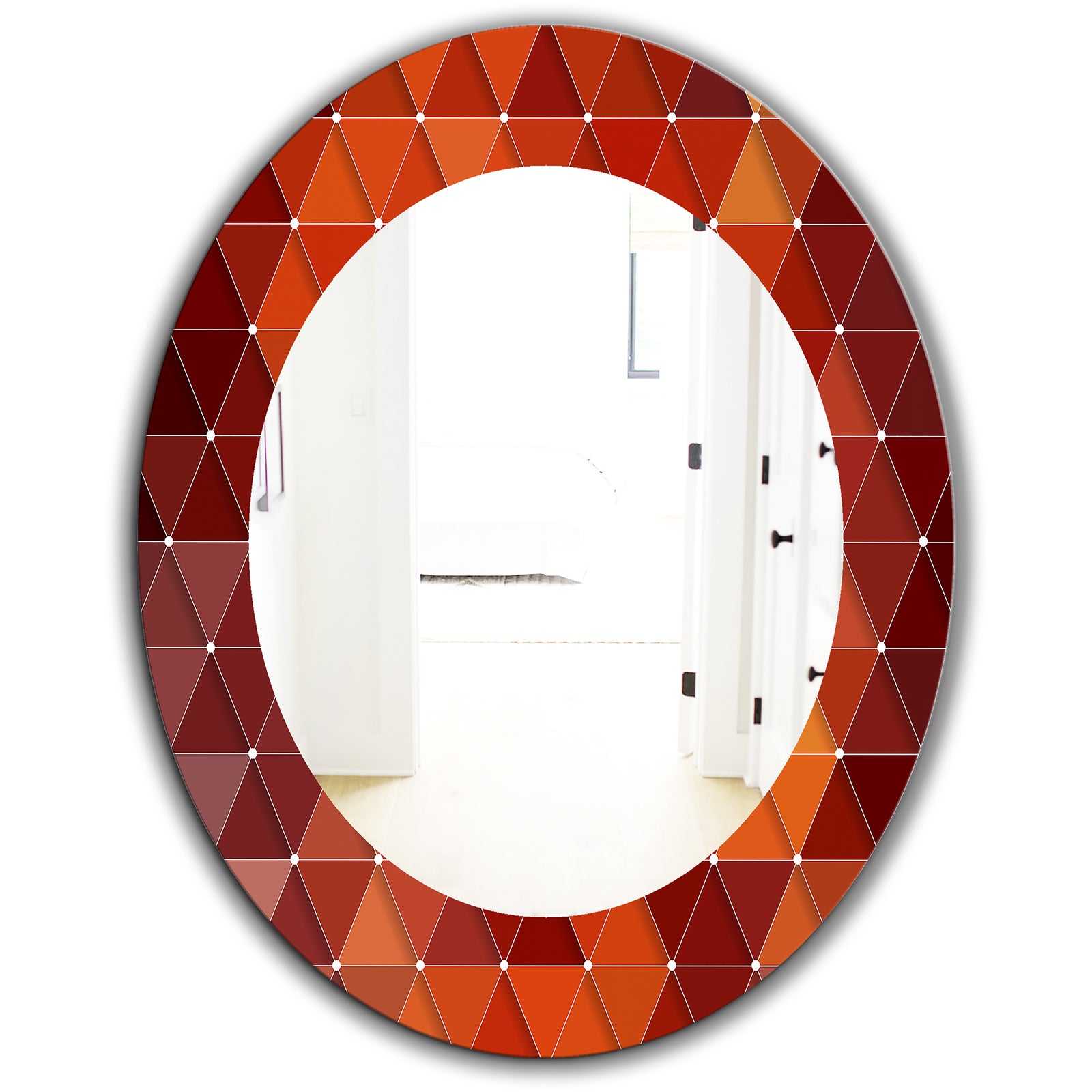 Triangular Colourfields 17 - Modern Mirror - Oval or Round Wall Mirror