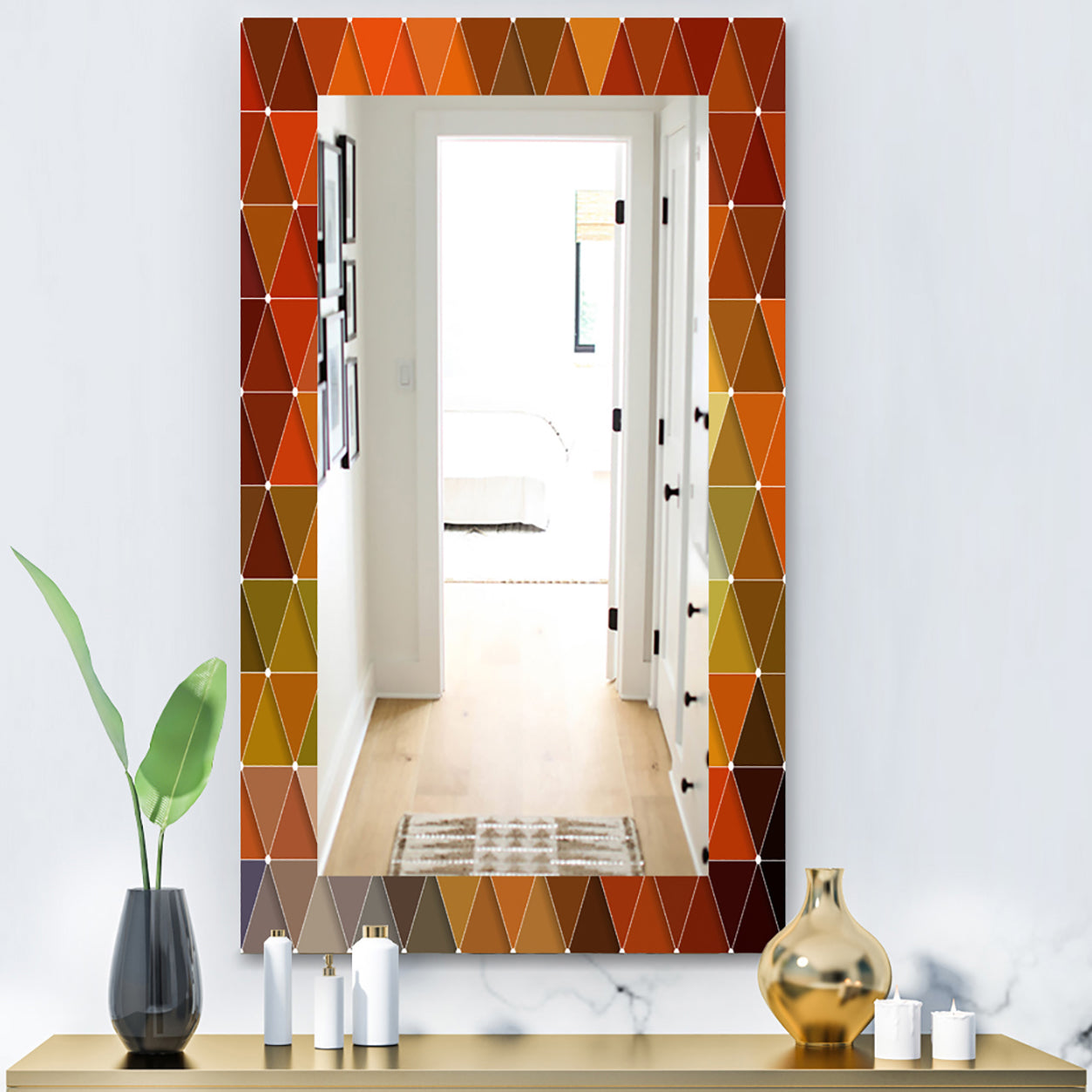 Triangular Colourfields 18 - Modern Mirror - Wall Mirror
