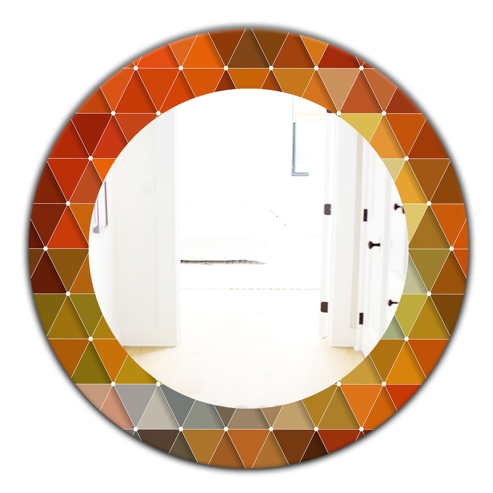 Triangular Colourfields 18 - Modern Mirror - Oval or Round Wall Mirror