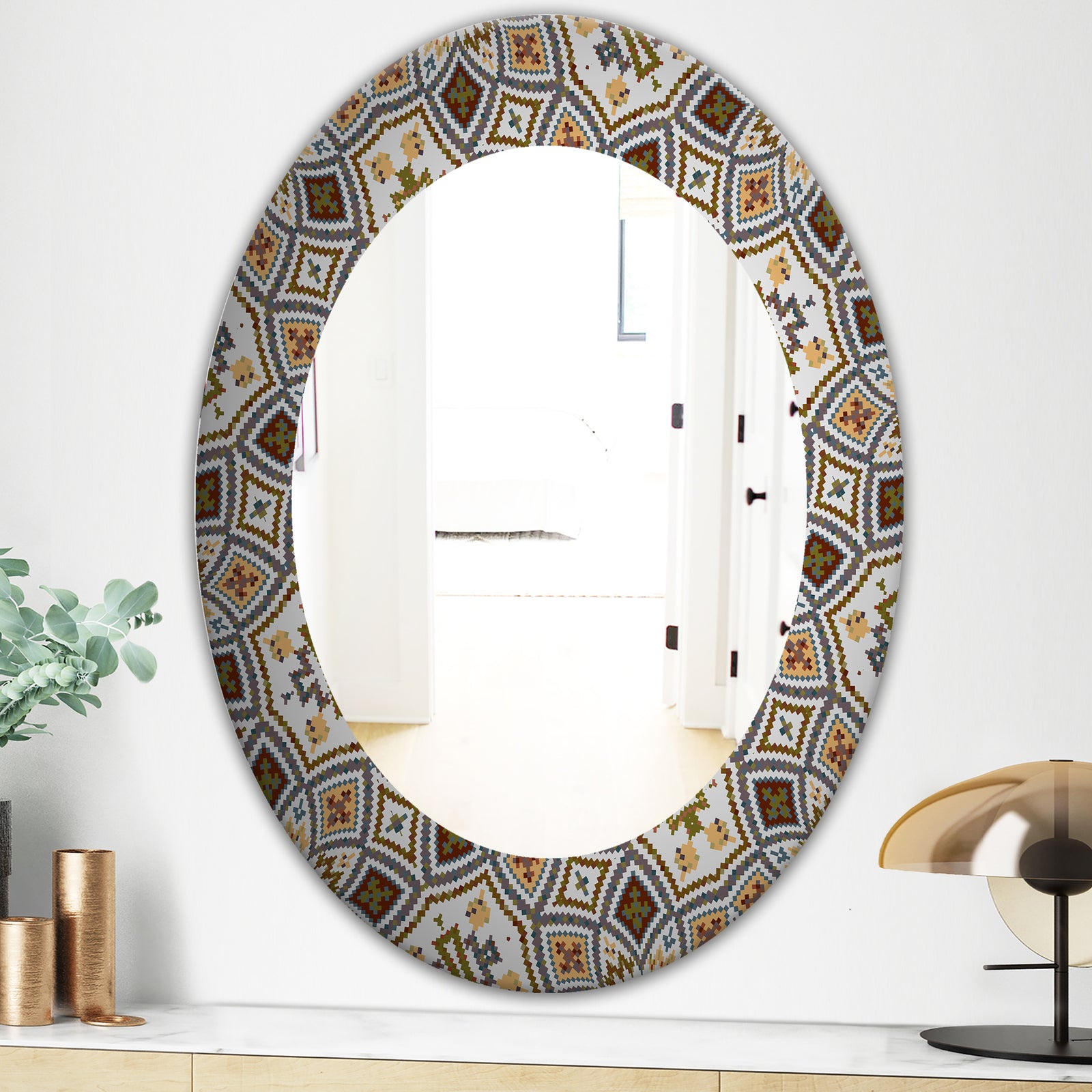 Arabic Mosaic - Modern Mirror - Oval or Round Wall Mirror