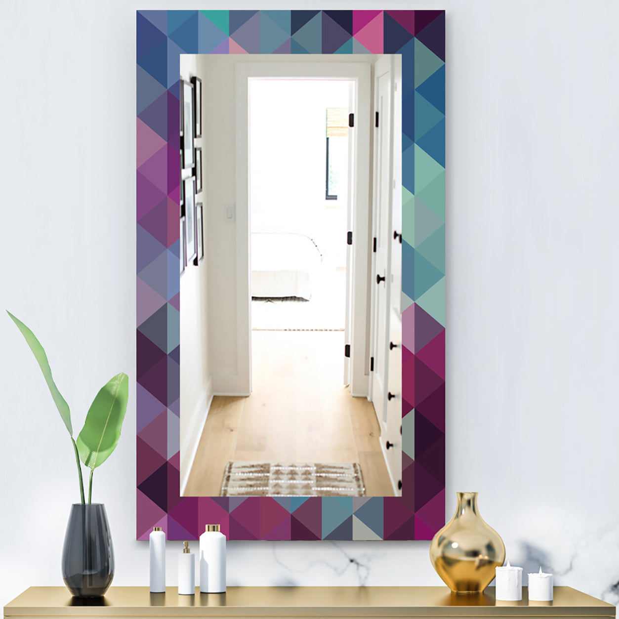 Triangular Colourfields 19 - Modern Mirror - Wall Mirror