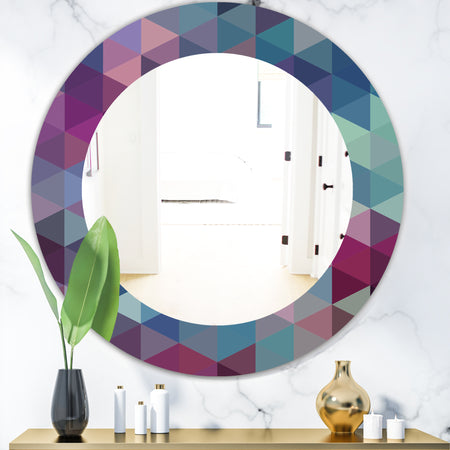 Triangular Colourfields 19 - Modern Mirror - Oval or Round Wall Mirror