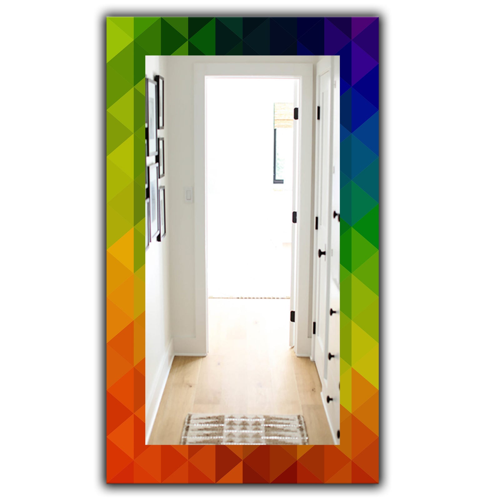 Triangular Colourfields 20 - Modern Mirror - Wall Mirror