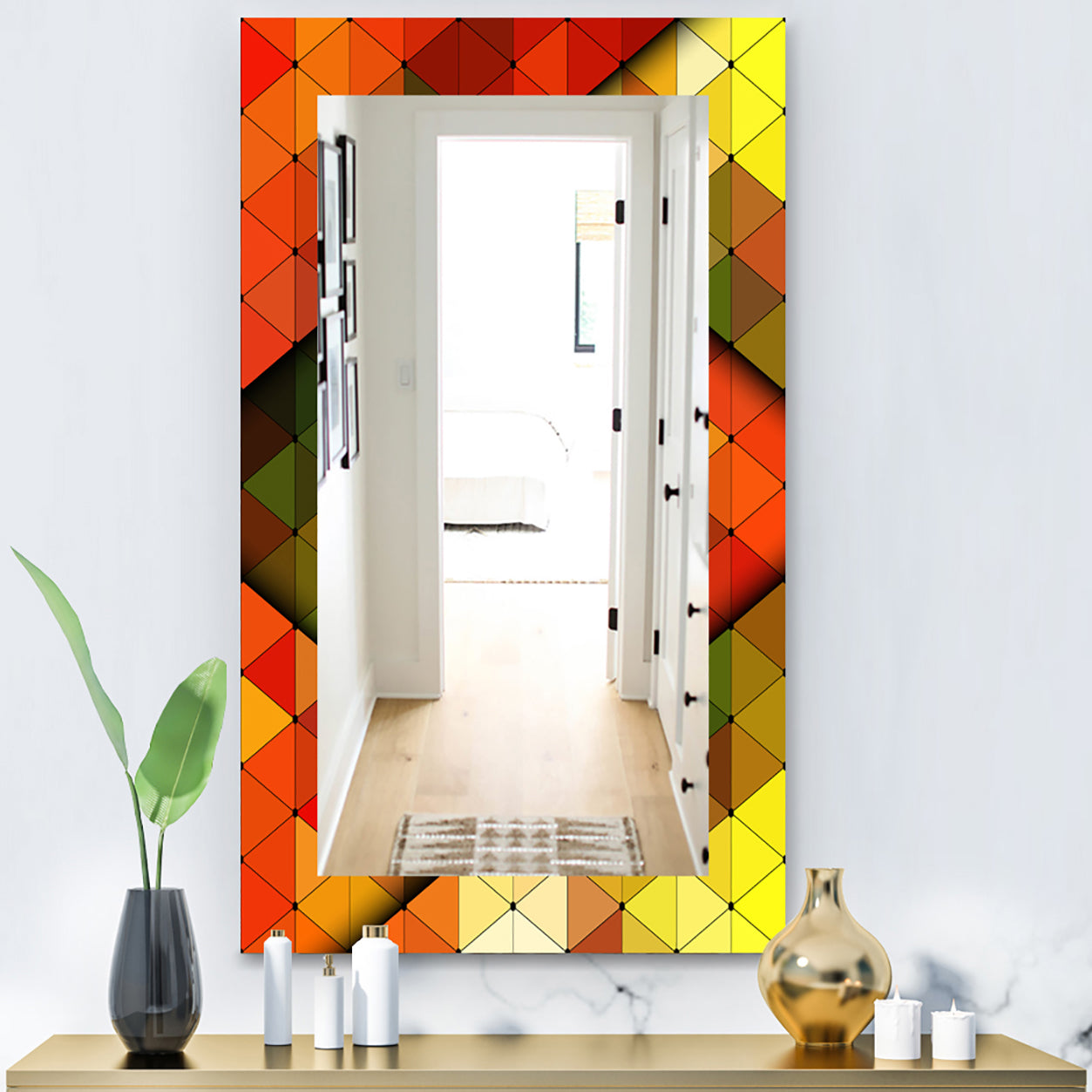 Triangular Colourfields 21 - Modern Mirror - Wall Mirror