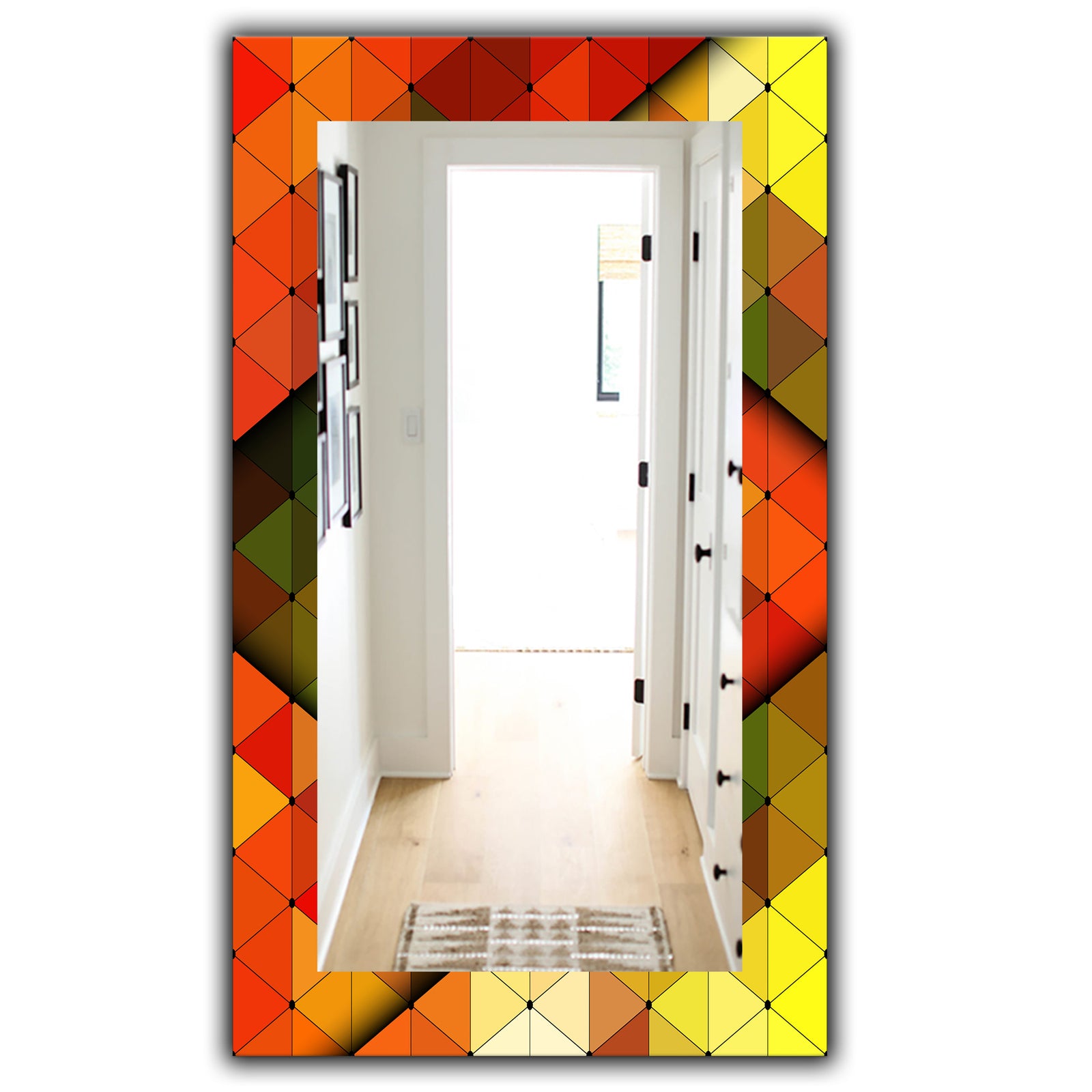 Triangular Colourfields 21 - Modern Mirror - Wall Mirror