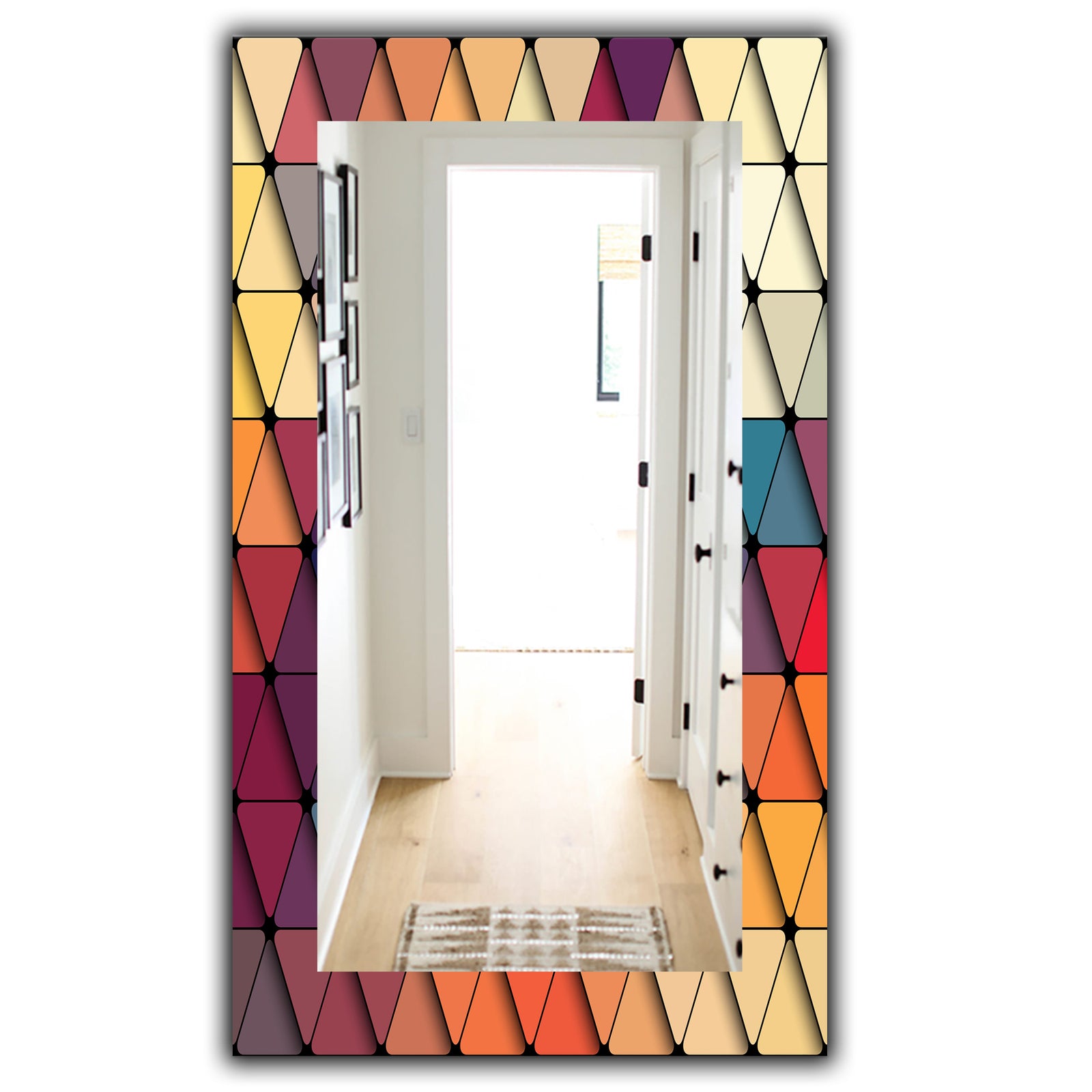 Triangular Colourfields 22 - Modern Mirror - Wall Mirror