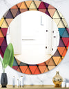 Triangular Colourfields 22 - Modern Mirror - Oval or Round Wall Mirror