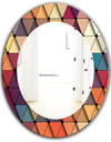 Triangular Colourfields 22 - Modern Mirror - Oval or Round Wall Mirror