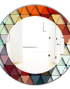 Triangular Colourfields 23 - Modern Mirror - Frameless Contemporary Oval or Round Bathroom Mirror
