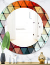 Triangular Colourfields 23 - Modern Mirror - Frameless Contemporary Oval or Round Bathroom Mirror