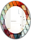 Triangular Colourfields 23 - Modern Mirror - Frameless Contemporary Oval or Round Bathroom Mirror