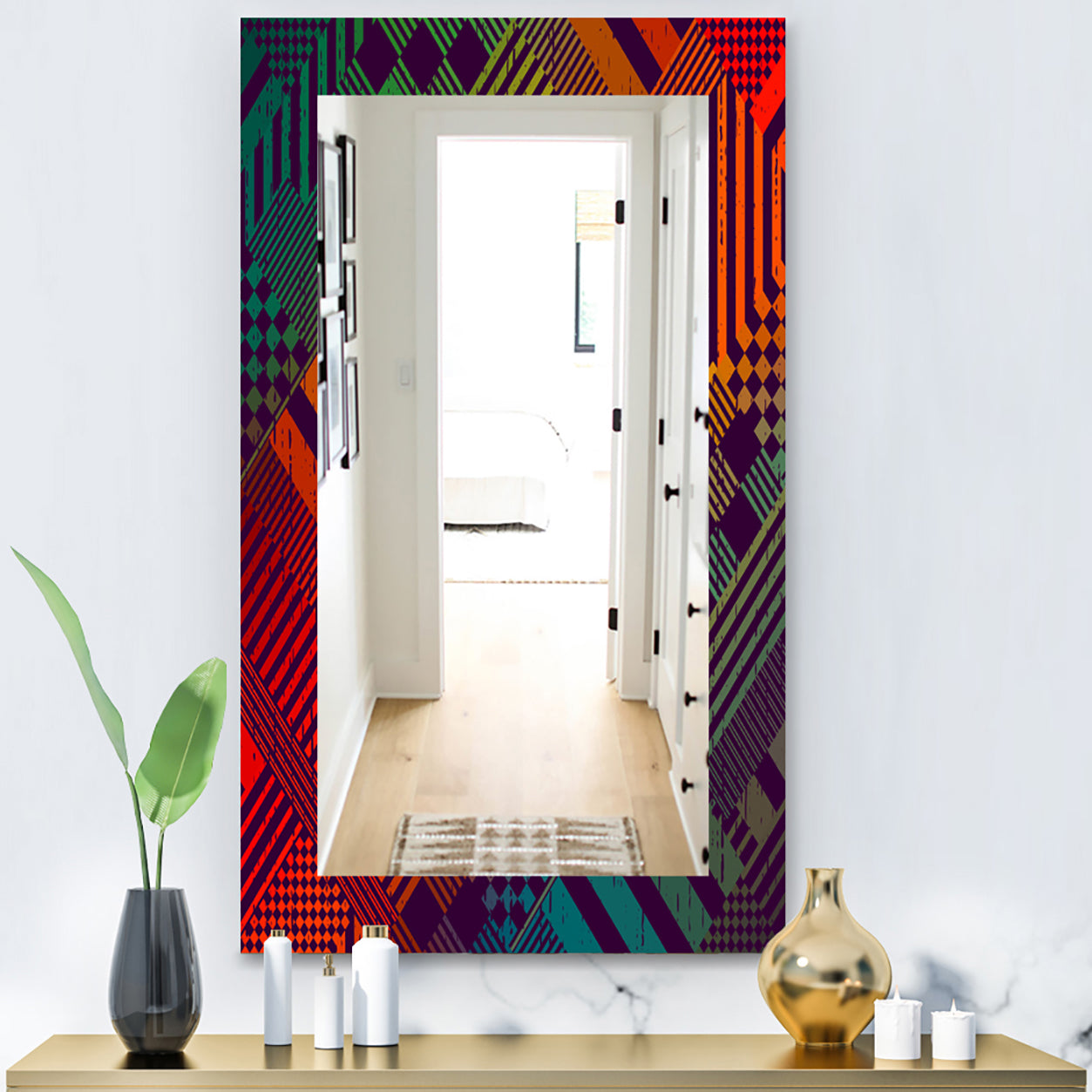 Grungy Geometric - Modern Mirror - Wall Mirror